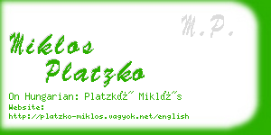 miklos platzko business card